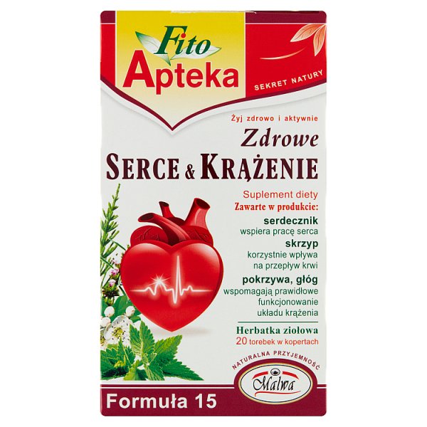 Fito Apteka Suplement diety herbatka ziołowa zdrowe serce &amp; krążenie 40 g (20 x 2 g)