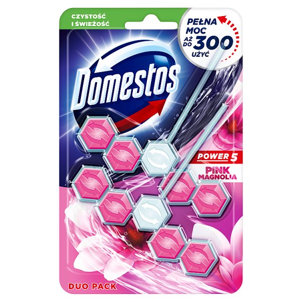 Domestos Power 5 Pink Magnolia Kostka toaletowa 2 x 55 g