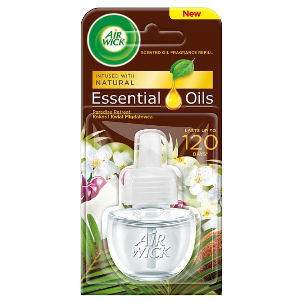 Air Wick Essential Oils Wkład do elektrycznego odświeżacza kokos i kwiat migdałowca 19 ml