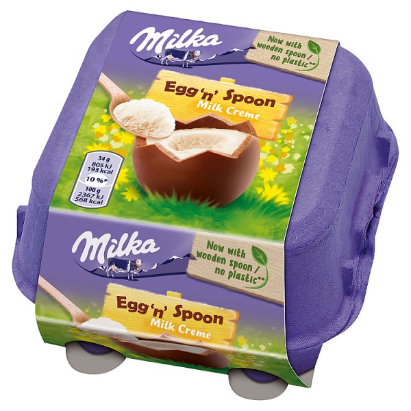 Milka Egg &#039;n&#039; Spoon Milk Creme Czekolada mleczna 136 g (4 x 34 g)
