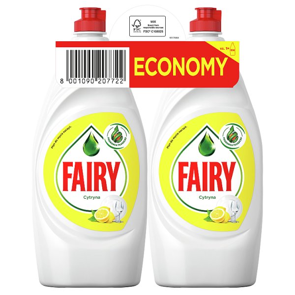 Fairy Lemon Płyn do mycia naczyń 2x900 ml
