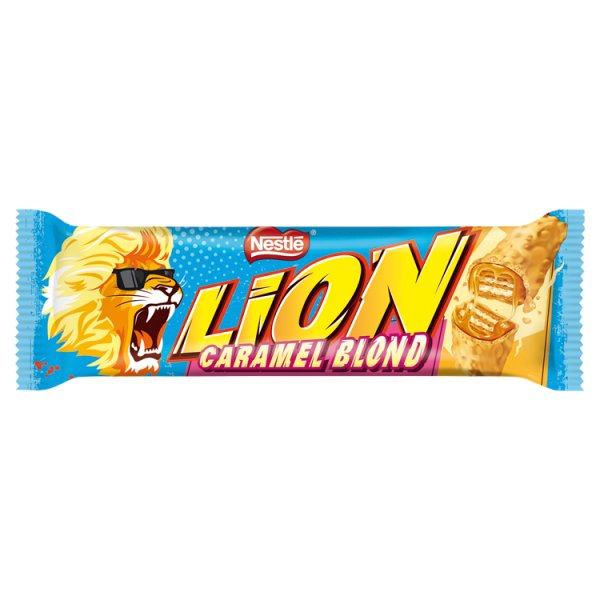 Lion Caramel Blond Nadziewany wafel z karmelem i płatkami pszennymi w polewie z karmelem 40 g