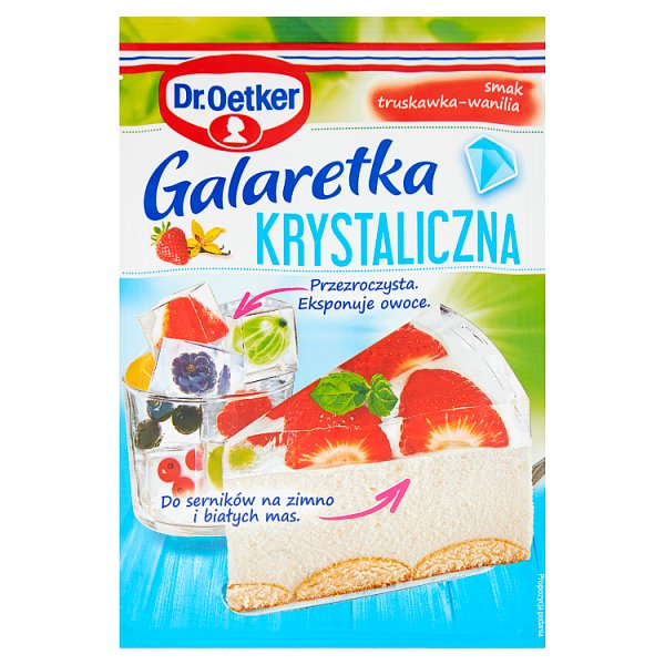 Dr. Oetker Galaretka krystaliczna smak truskawka-wanilia 77 g