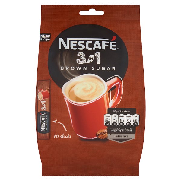 Nescafé 3in1 Brown Sugar Rozpuszczalny napój kawowy 165 g (10 x 16,5 g)