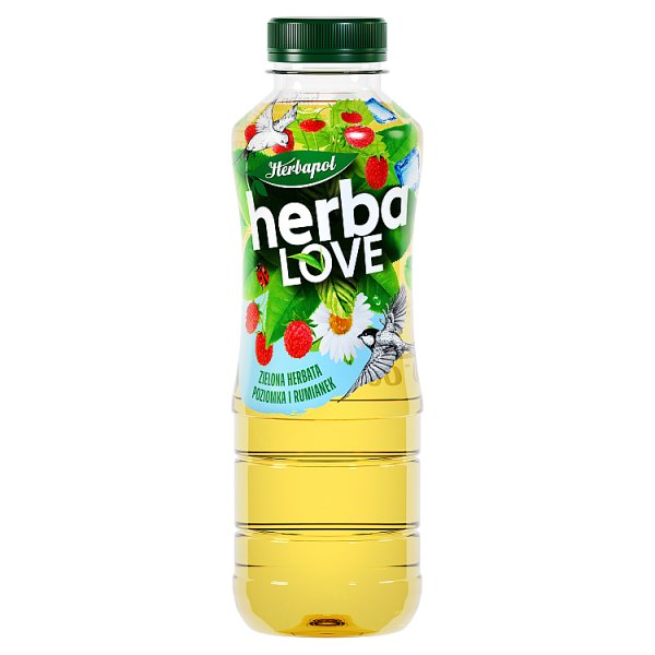 Herbapol HerbaLove Napój owocowo-herbaciany zielona herbata poziomka i rumianek 500 ml