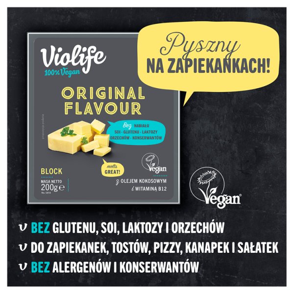 Violife Produkt na bazie oleju kokosowego o smaku original blok 200 g