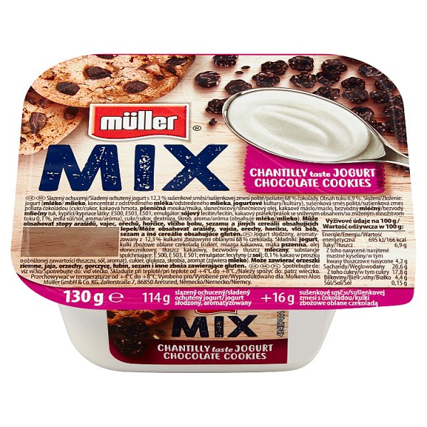 Müller Mix Jogurt z kulkami zbożowymi oblanymi czekoladą 130 g