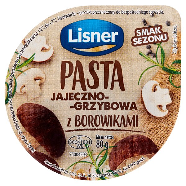 Lisner Pasta jajeczno-grzybowa z borowikami 80 g