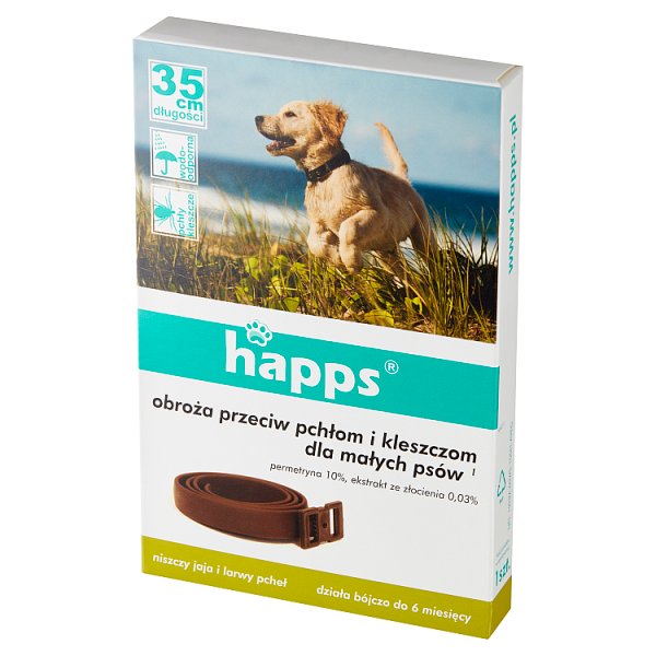 Happs Obroża przeciw pchłom i kleszczom dla małych psów