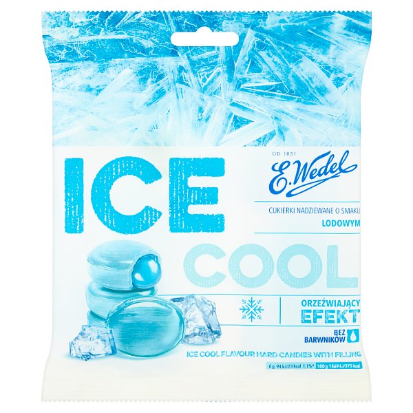 E. Wedel Ice Cool Cukierki nadziewane o smaku lodowym 90 g
