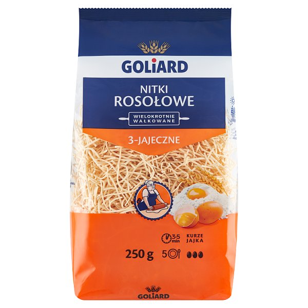 Goliard Makaron 3-jajeczny nitki rosołowe 250 g