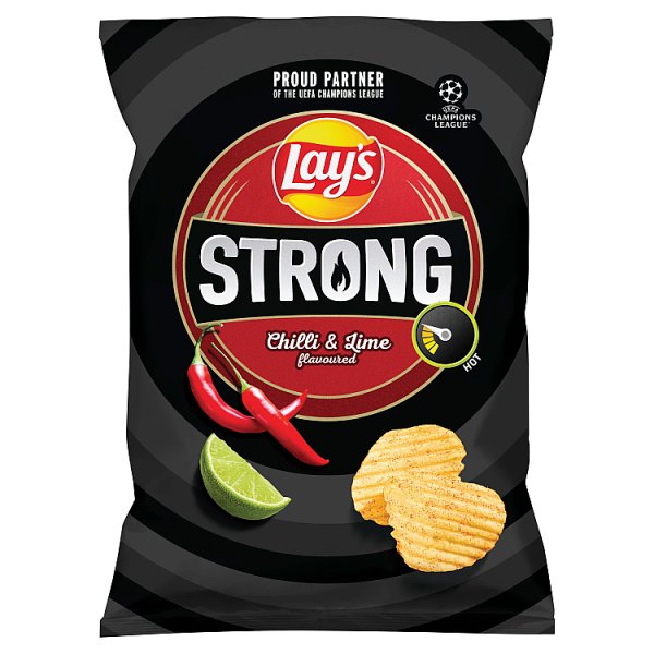 Lay&#039;s Strong Chipsy ziemniaczane karbowane o smaku ostrego chilli i limonki 210 g