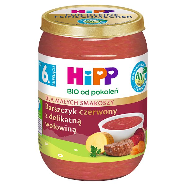 HiPP BIO Dla Małych Smakoszy Barszczyk czerwony z delikatną wołowiną po 6. miesiącu 190 g