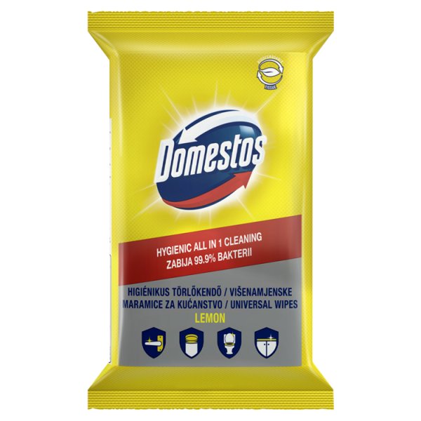 Domestos Lemon Uniwersalne ściereczki antybakteryjne 60 sztuk