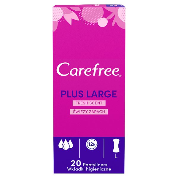 Carefree Plus Large Wkładki higieniczne świeży zapach 20 sztuk