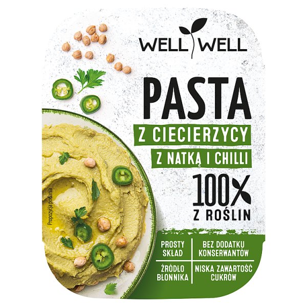 Well Well Pasta z ciecierzycy z natką i chilli 125 g