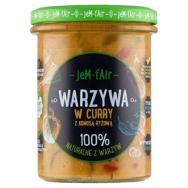 Jem Fair Warzywa w curry z komosą ryżową 380 g