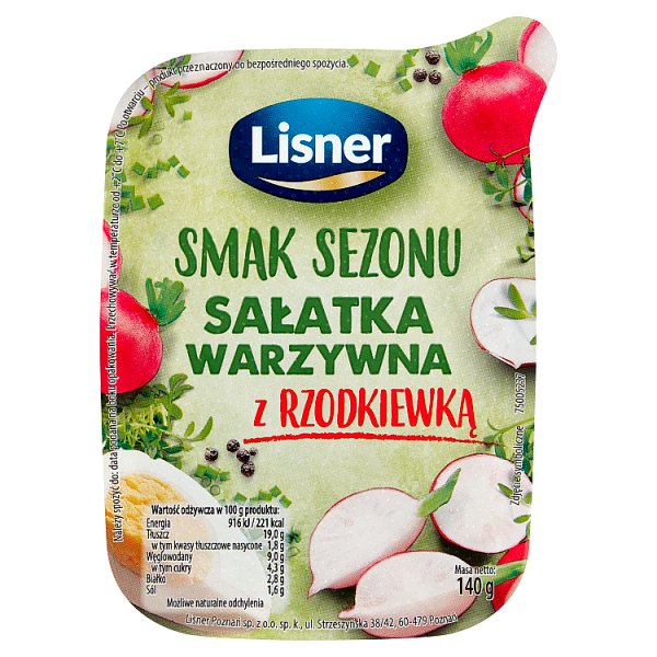 Lisner Smak Sezonu Sałatka warzywna z rzodkiewką 140 g