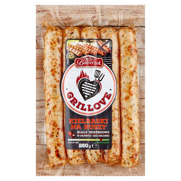 Balcerzak Grillove Kiełbaski na ruszt białe wieprzowe w papryce 250 g