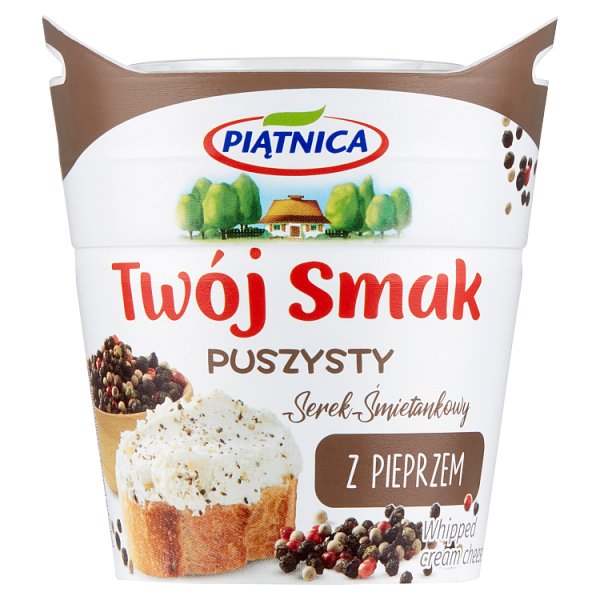 Piątnica Twój Smak Serek śmietankowy puszysty z pieprzem 150 g