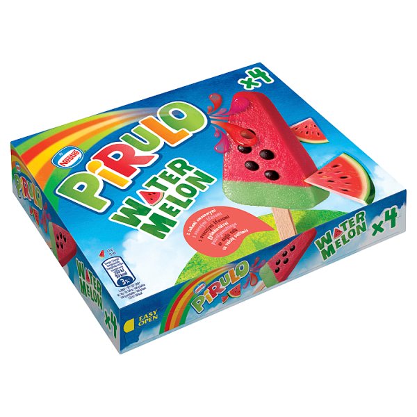 Pirulo Lody wodne o smaku arbuzowym i jabłkowym 292 ml (4 sztuki)