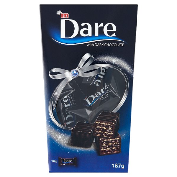 Eti Dare Wafel w czekoladzie deserowej z kremem kakaowym 187 g (10 sztuk)