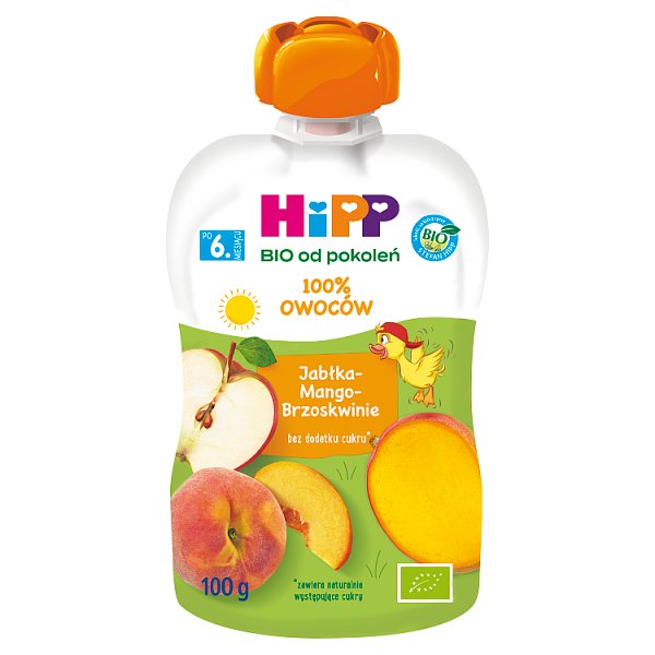 HiPP BIO Mus owocowy po 6. miesiącu jabłka-mango-brzoskwinie 100 g
