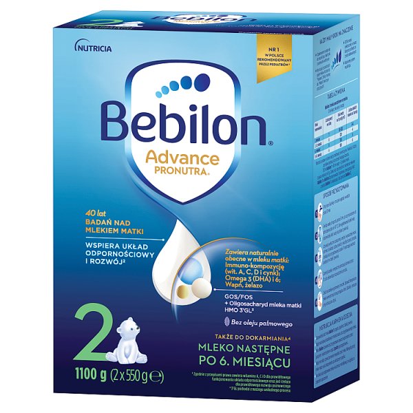 Bebilon 2 Advance Pronutra Mleko następne po 6. miesiącu 1100 g (2 x 550 g)