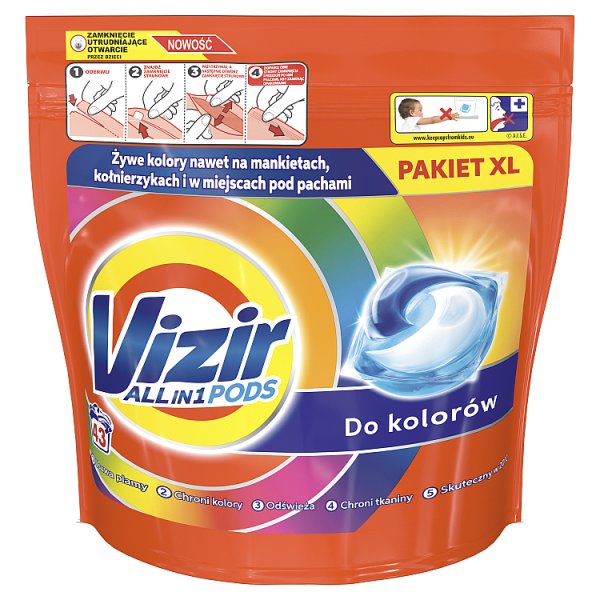 Vizir ALL in 1 Color Kapsułki do prania, 43 prań