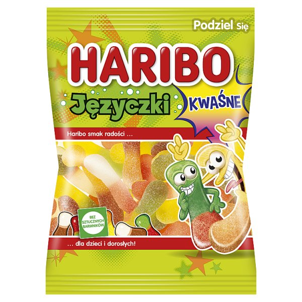 HARIBO Żelki o smaku owocowym języczki kwaśne 160 g