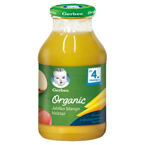 Gerber Organic Nektar jabłko mango dla niemowląt po 4. miesiącu 200 ml