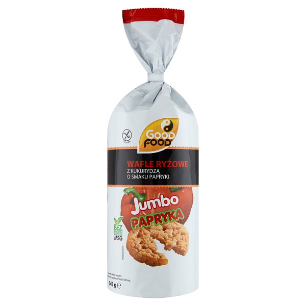 Good Food Jumbo Wafle ryżowe z kukurydzą o smaku papryki 145 g (12 sztuk)