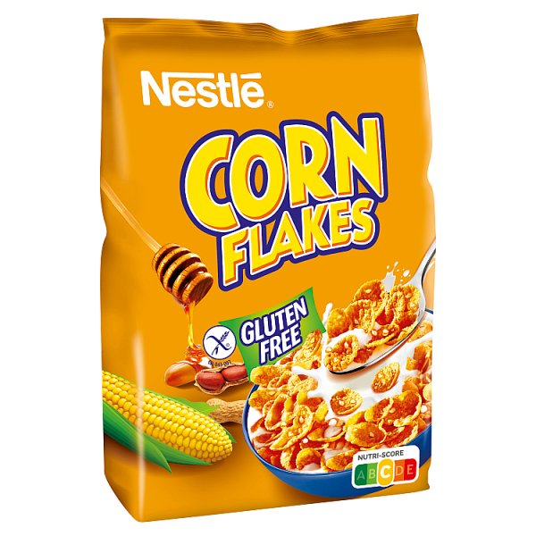 Nestlé Corn Flakes Chrupiące płatki kukurydziane miód i orzeszki 250 g