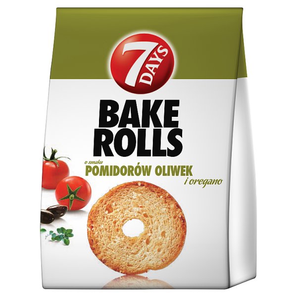 7 Days Bake Rolls Chrupki chlebowe o smaku pomidorów oliwek i oregano 160 g