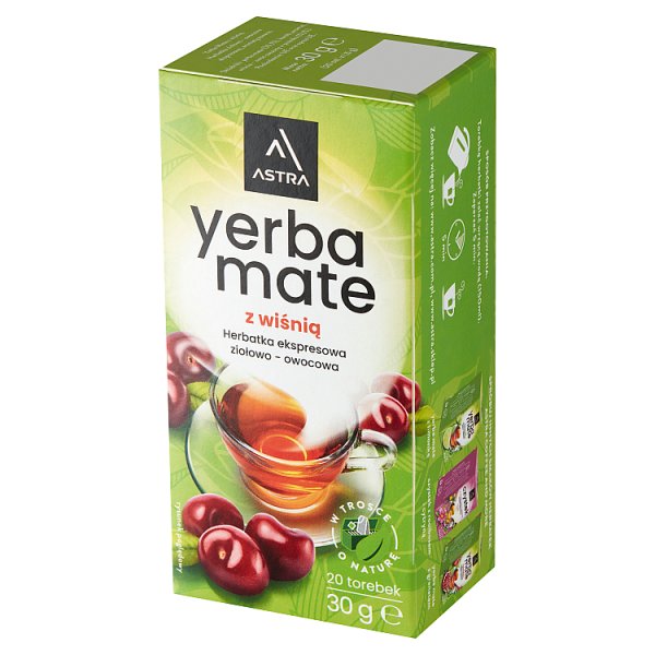 Astra Herbatka ekspresowa ziołowo-owocowa Yerba Mate z wiśnią 30 g (20 x 1,5 g)