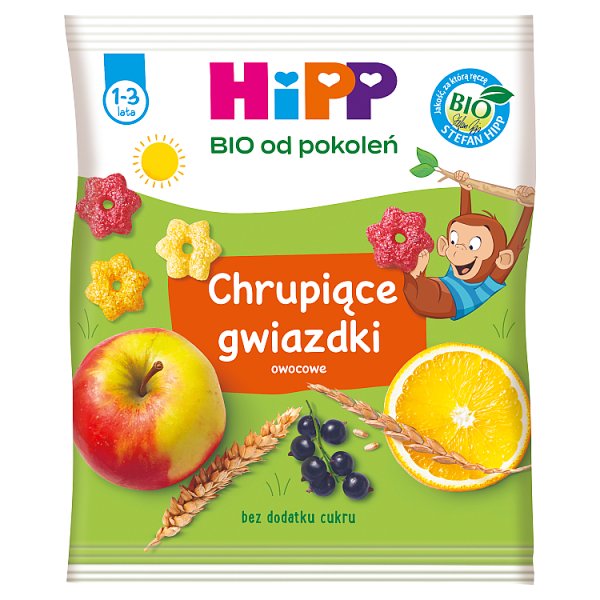 HiPP BIO Chrupiące gwiazdki owocowe dla małych dzieci 1-3 lata 30 g