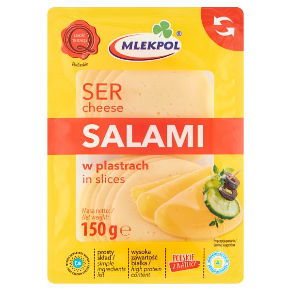 Mlekpol Ser Salami w plastrach 150 g