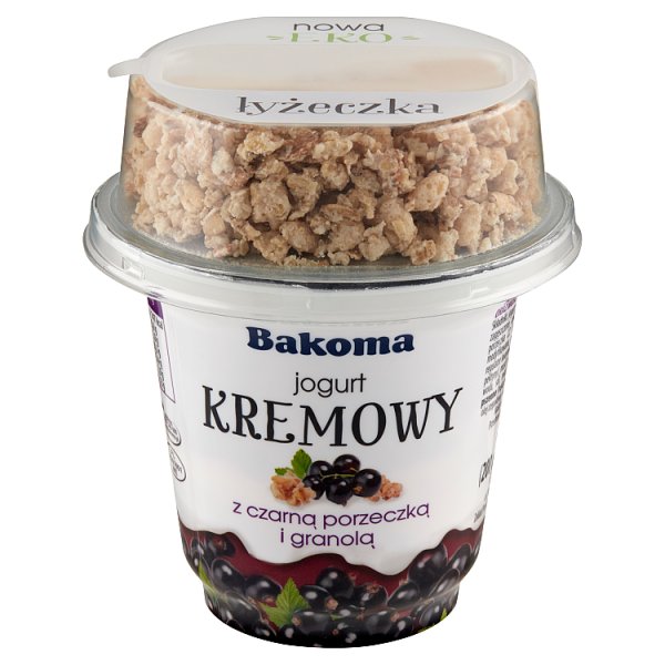 Bakoma Jogurt kremowy z czarną porzeczką i granolą 230 g