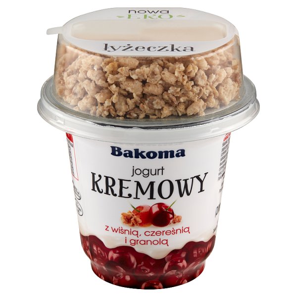 Bakoma Jogurt kremowy z wiśnią czereśnią i granolą 230 g