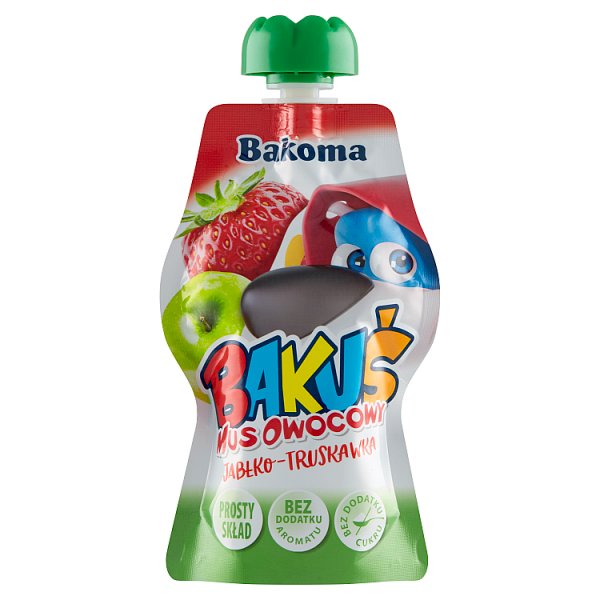 Bakoma Bakuś Mus owocowy jabłko-truskawka 90 g