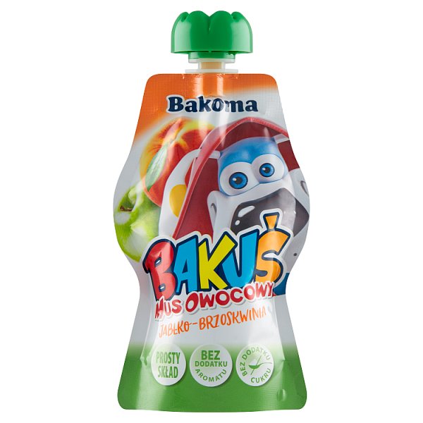 Bakoma Bakuś Mus owocowy jabłko-brzoskwinia 90 g