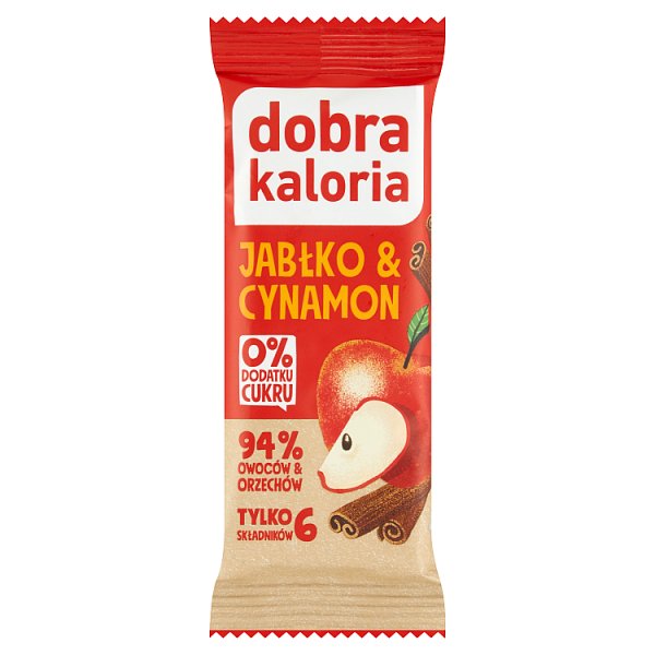Dobra Kaloria Baton daktylowy jabłko &amp; cynamon 35 g