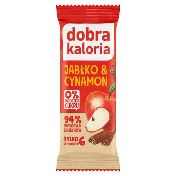 Dobra Kaloria Baton daktylowy jabłko &amp; cynamon 35 g