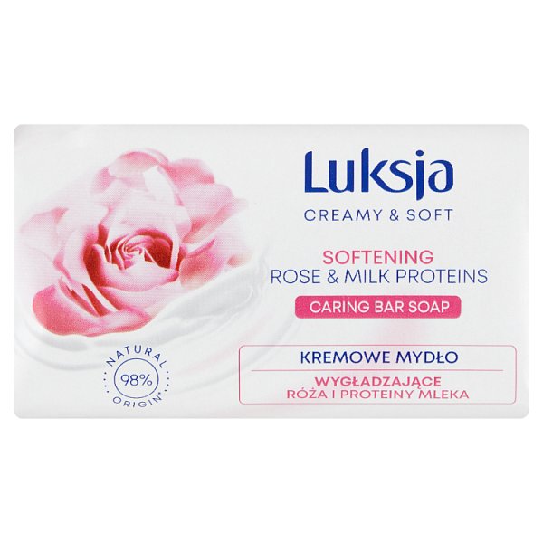 Luksja Creamy &amp; Soft Kremowe mydło wygładzające róża i proteiny mleka 90 g