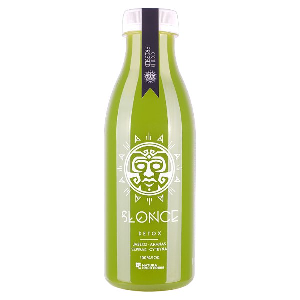 Słońce Sok 100% jabłko ananas szpinak cytryna detox 520 ml