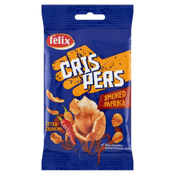 Felix Crispers Orzeszki ziemne smażone w chrupkiej skorupce o smaku paprykowym 70 g