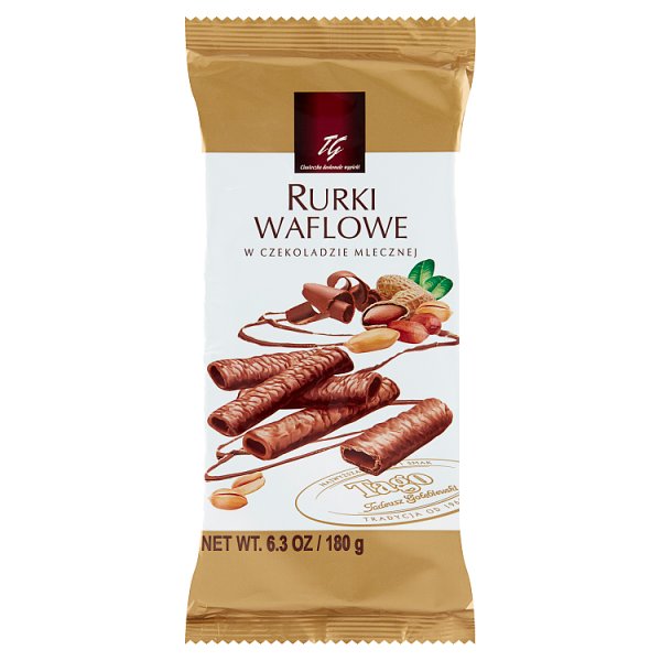 Tago Rurki waflowe w czekoladzie mlecznej 180 g