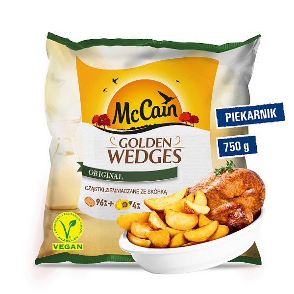 McCain Golden Wedges Original Cząstki ziemniaczane ze skórką 750 g