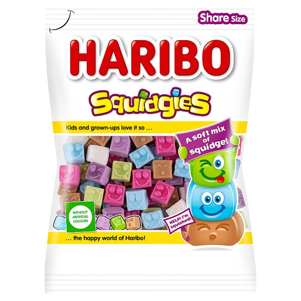 Haribo Squidgies Żelko-pianki o smaku owocowym oraz coli 160 g