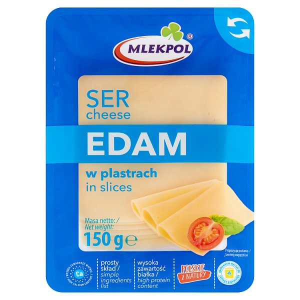 Mlekpol Ser edam w plastrach 150 g